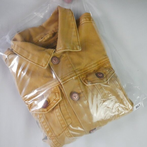 Kidpik Girls Size Small 7/8 Yellow Mustard Jacket Metal Button Up - Picture 11 of 11